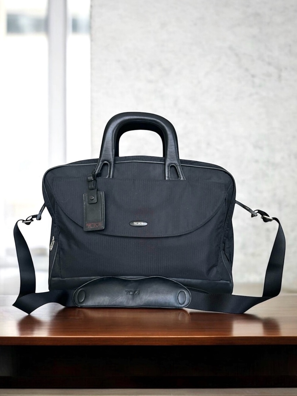 TUMI Alpha Laptop Bag Briefcase Black Ballistic Nylon Travel Bag
